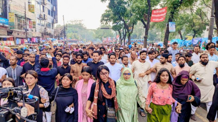 নারায়ণগঞ্জ জেলা এনসিপির বড় শোডাউন ঢাকার সমাবেশে