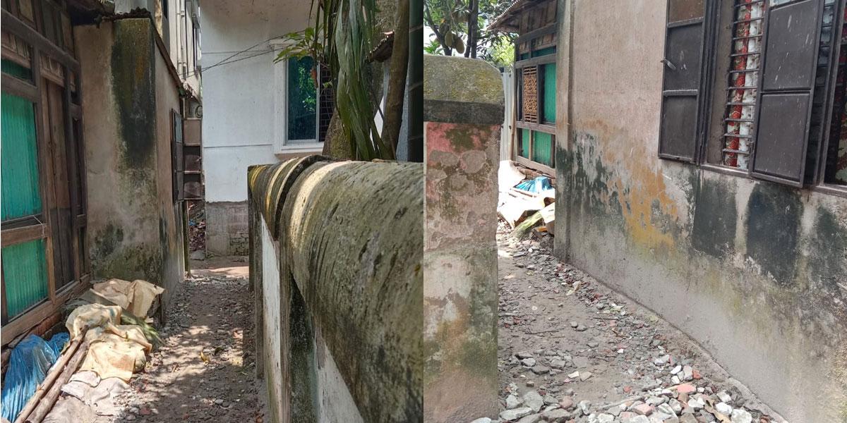 সোনারগাঁয়ে রাস্তা দখল করে ঘর তৈরি, ১০ পরিবার অবরুদ্ধ