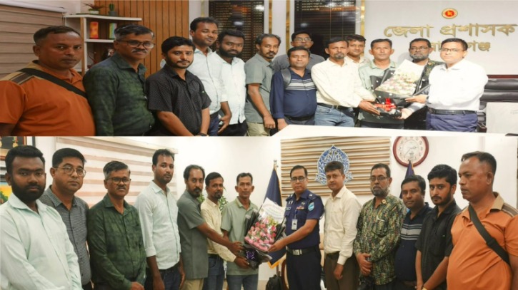 নারায়নগঞ্জে ডিসি-এসপির সঙ্গে বাংলাদেশ রিপোর্টার্স ক্লাব নেতৃবৃন্দের সৌজন্য সাক্ষাৎ