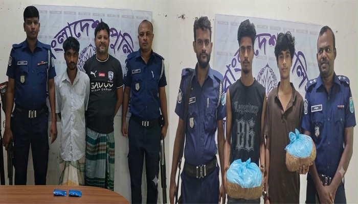 বন্দরে ইয়াবা ও ৩ কেজি গাঁজাসহ গ্রেফতার ৪